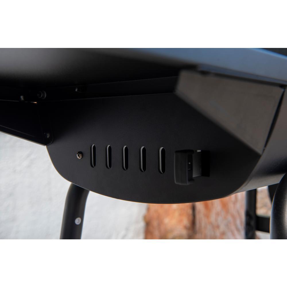 Charcoal Grill Barrel BBQ Smoker Combo Heavy Duty Steel Outdoor CooBlack