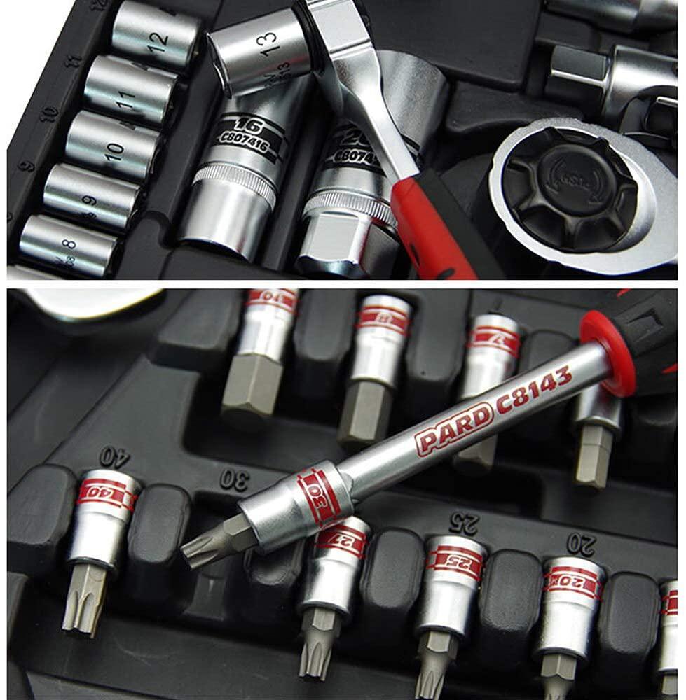 KANJJ-YU Wrench Professional Hand Tool Set Industrial Auto Repair Tools Set 1/4 1/2 Socket Set Ring/Open Combination Tools Ratchet Wrenches