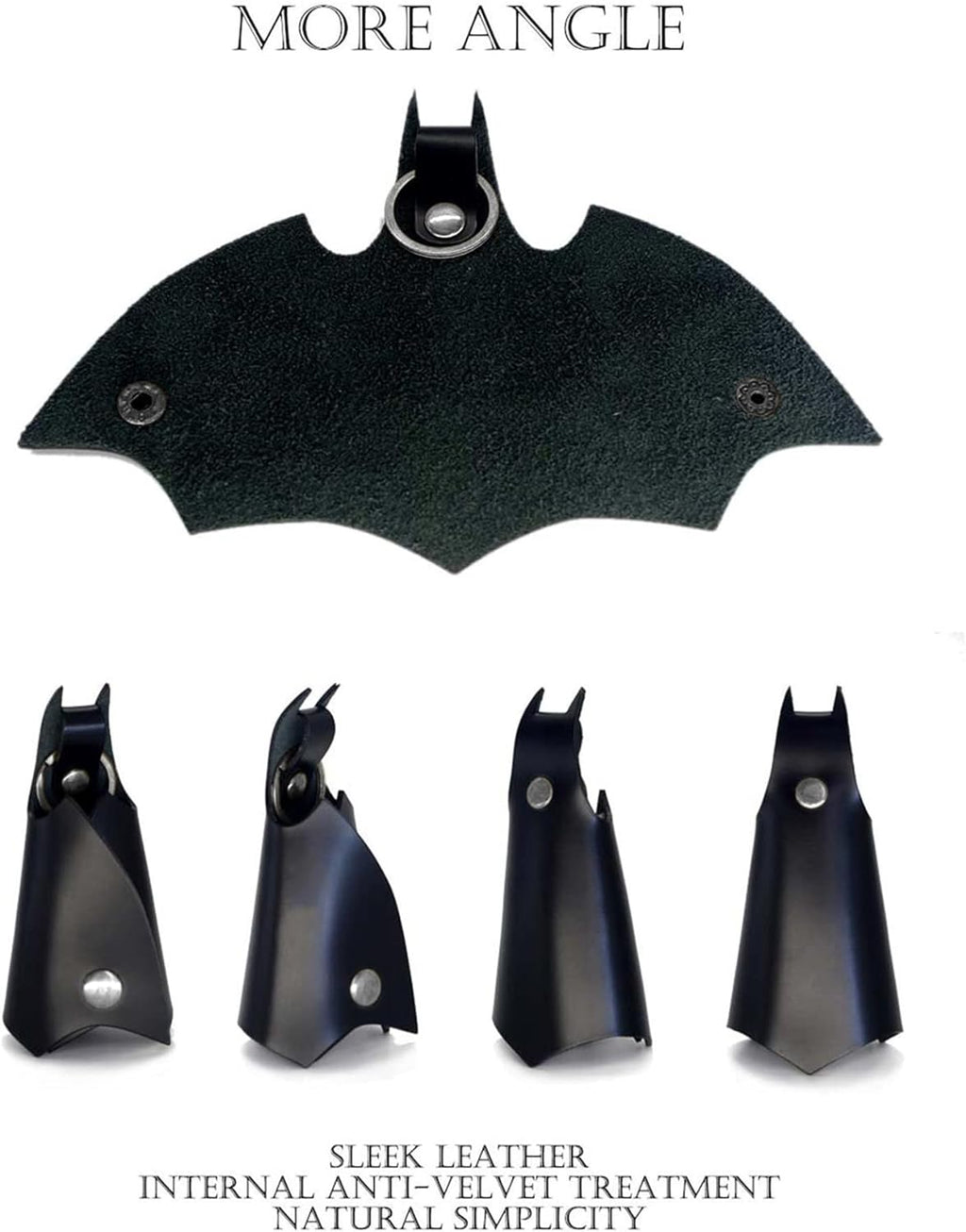 CAILLU KeyChain Leather Bat for men gifts and women Car key fob case,pop keys ring cover holder for stocking stuffers for men