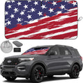 Autoamerics 1-Piece Windshield Sun Shade USA Art Flag - 2 American  - Foldable Car Front Window Sunshade for Most Sedans SUV Truck - Blocks Max UV Rays and Keeps Your Vehicle Cool - Medium