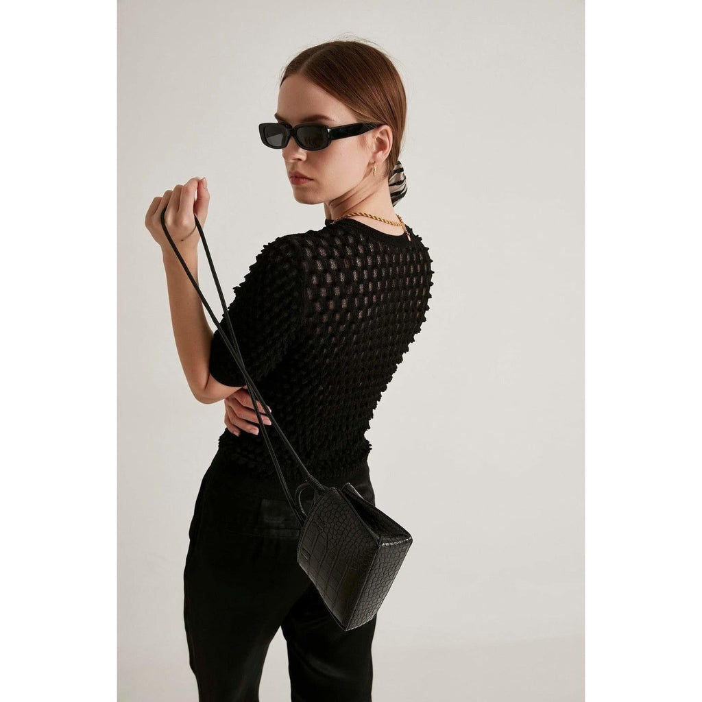 bubble short sleeve tops
