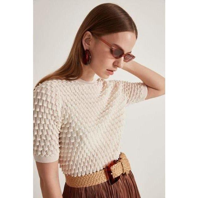 bubble short sleeve tops