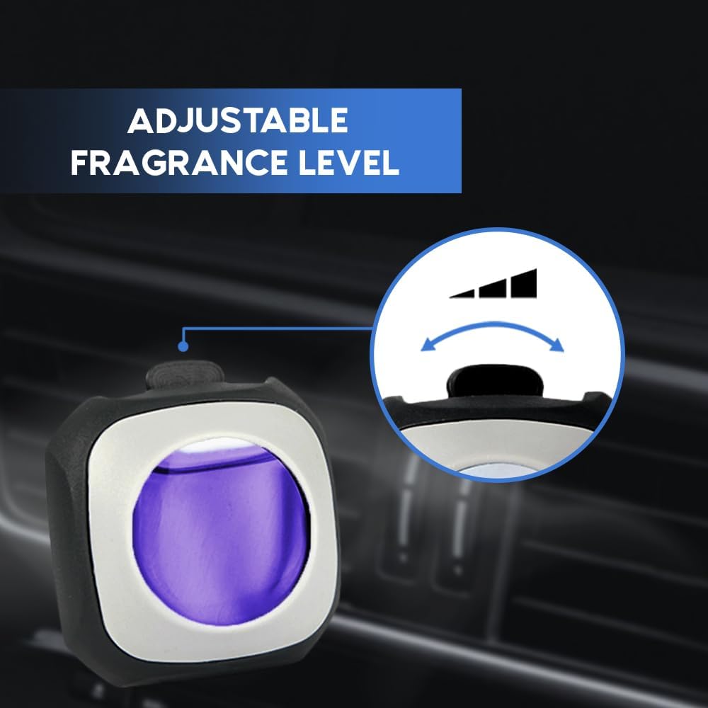 Air Jungles Lavender Zen Scent Car Air Freshener Clip, 6 Freshener Vent Clips, 4ml Each, Long Lasting, Up to 180 Days Car Refresher Odor Eliminator
