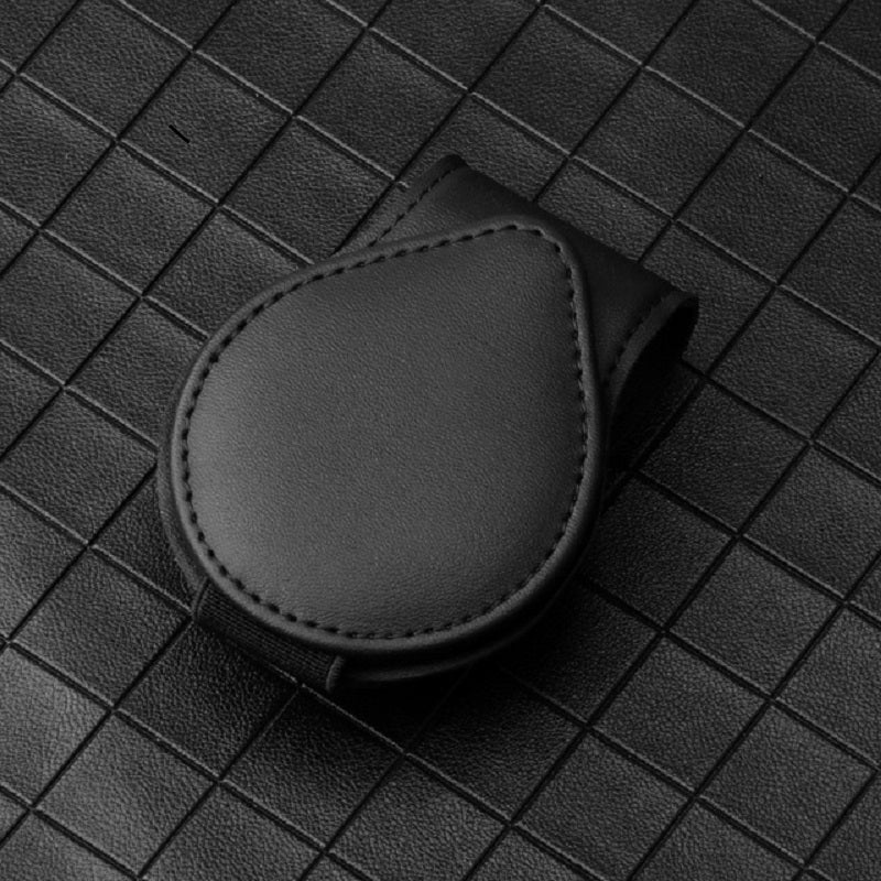 Faux Leather Visor Glasses Clamp Car Accessories