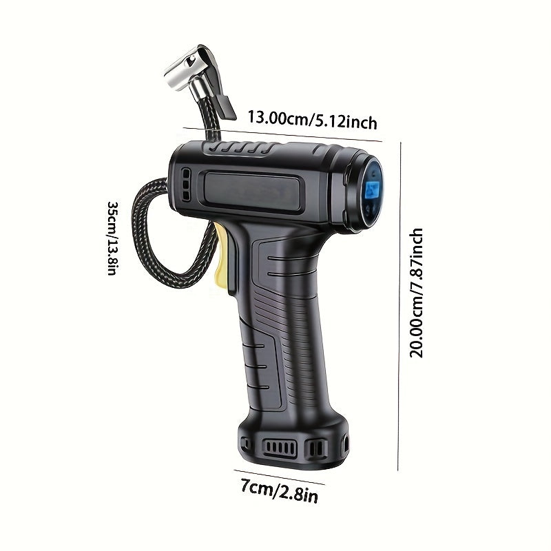 120W Car Air Inflator Pump, Wireless/Wired Electric Handheld Car Tire Inflatable Pump Portable Air Compressor For Tires Digital Auto Tire Inflator