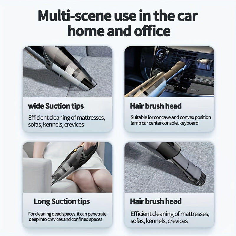 Car Mounted Wireless Vacuum Cleaner With Strong Power And LarSuction Mini Hand-held Car Vacuum Cleaner Household Indoor Small