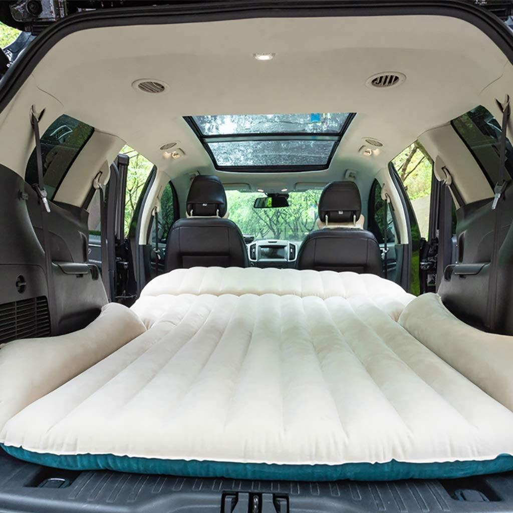 SUV Car Travel Bed 4/6 Air Cushion Bed, Double-Sided Thick FlocEnvironmental Protection Material Car Rear Air Mattress, Car Sleeping Pad, Self-Driving Travel Supplies
