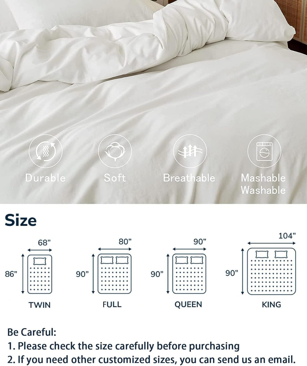 Duvet Protectors for Protective Cover Waterproof Washable Breathable Comforter Duvet Cover with Inner Corner Ties,Zipper Incontinence Care Bedding. (King,White)