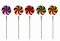 Set of 5 Color Changing LED Peppermint Candy Pathway Marker Lawn Stakes 72"