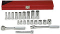 Wright Tool 337 3/8" Drive, 6 Point Standard and Deep Socket Set (21-Piece)