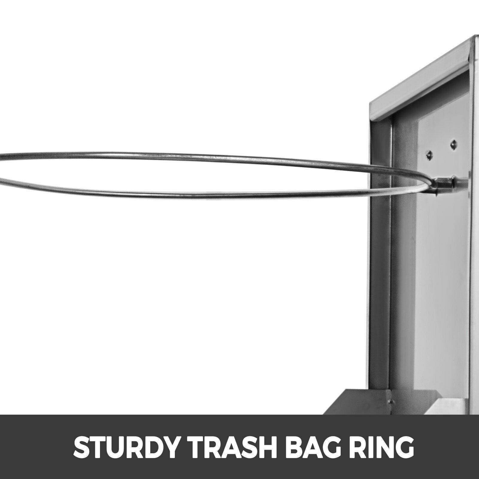 Outdoor Kitchen Trash Drawer 19.7W x 26.5H with Trash Bag Ring  Steel