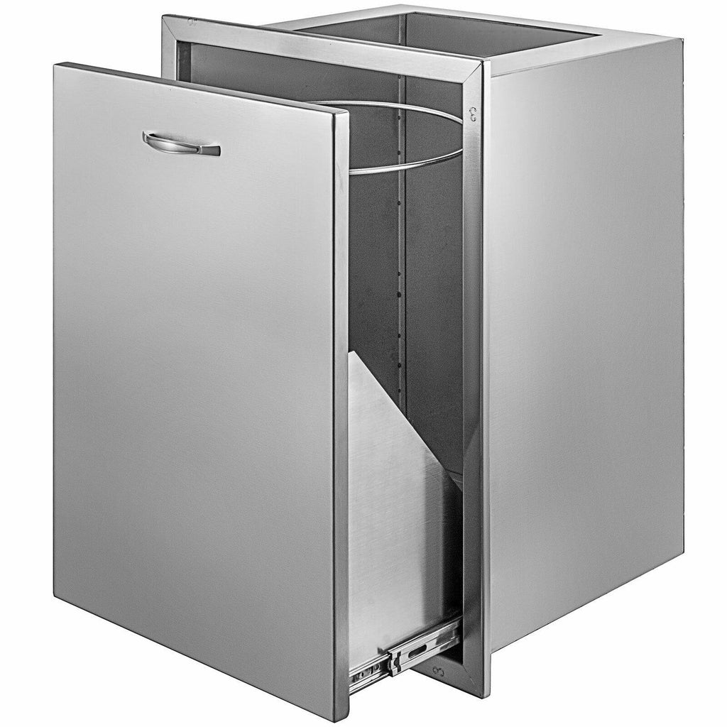Outdoor Kitchen Trash Drawer 19.7W x 26.5H with Trash Bag Ring  Steel