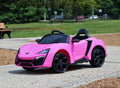 First Drive Lykan Hypersport Style Pink 12v Kids Cars - Dual Motor Electric Power Ride On Car with Remote
