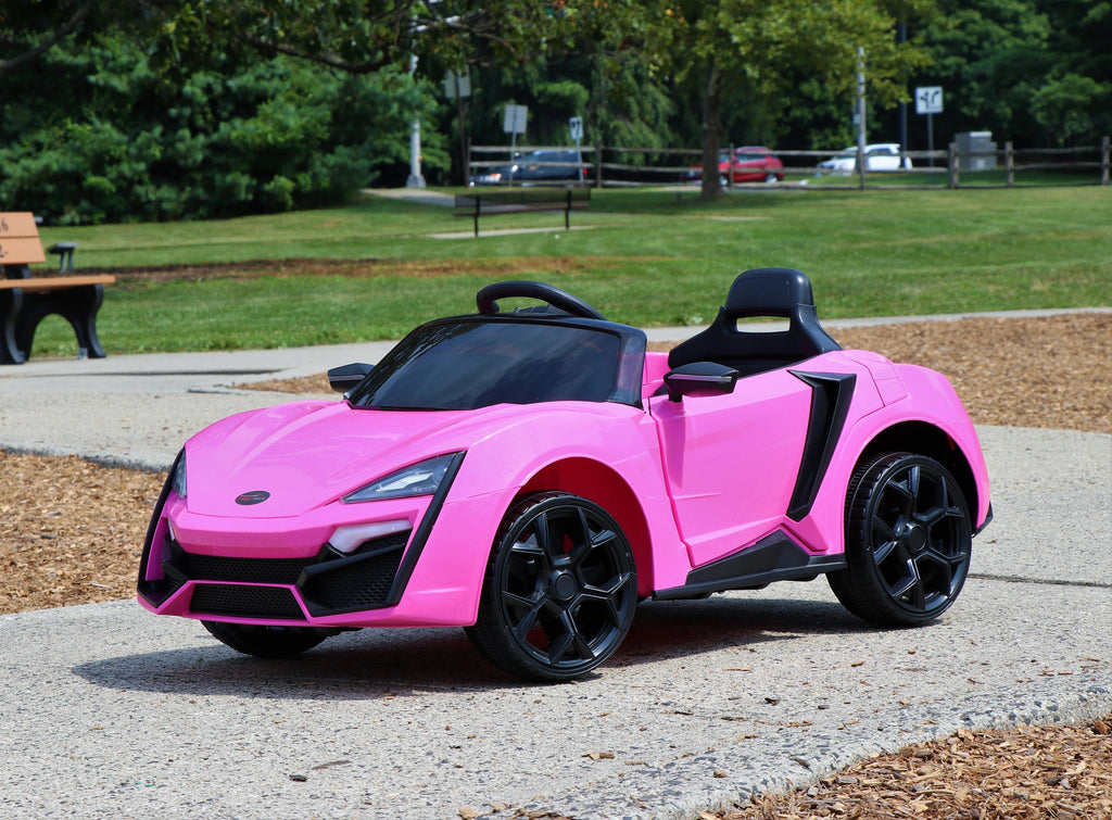 First Drive Lykan Hypersport Style Pink 12v Kids Cars - Dual Motor Electric Power Ride On Car with Remote