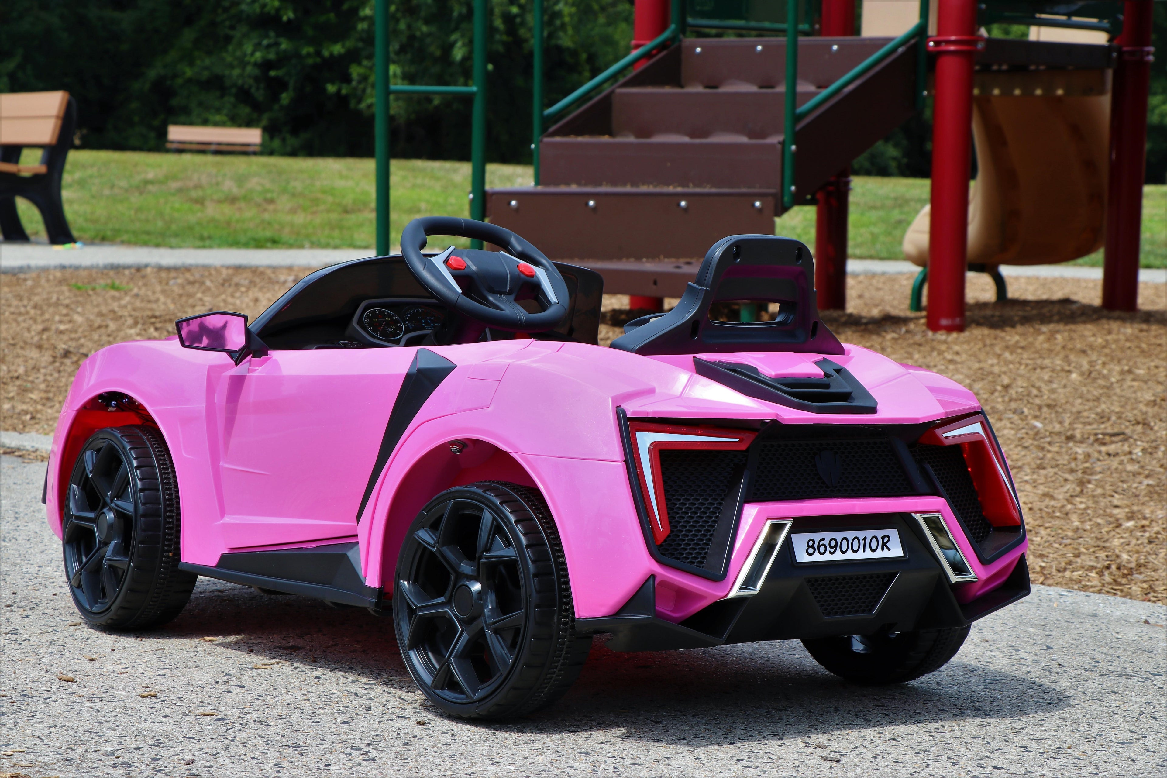 First Drive Lykan Hypersport Style Pink 12v Kids Cars - Dual Motor Electric Power Ride On Car with Remote