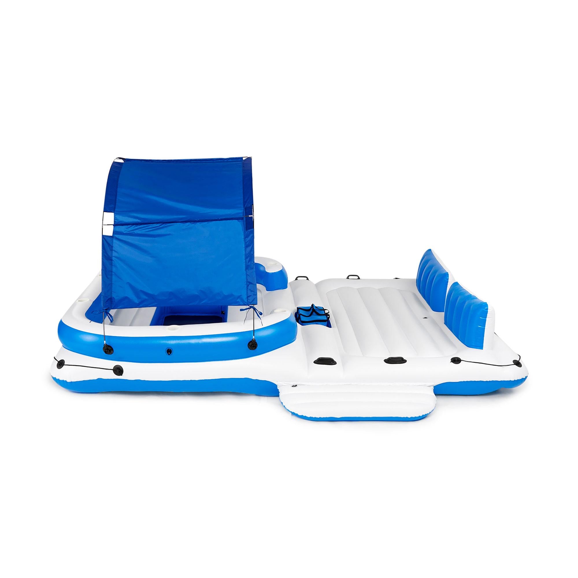 57272EP Adult 5 Seat Inflatable Island Loun&amp; 43105E 6 Person Pool Raft