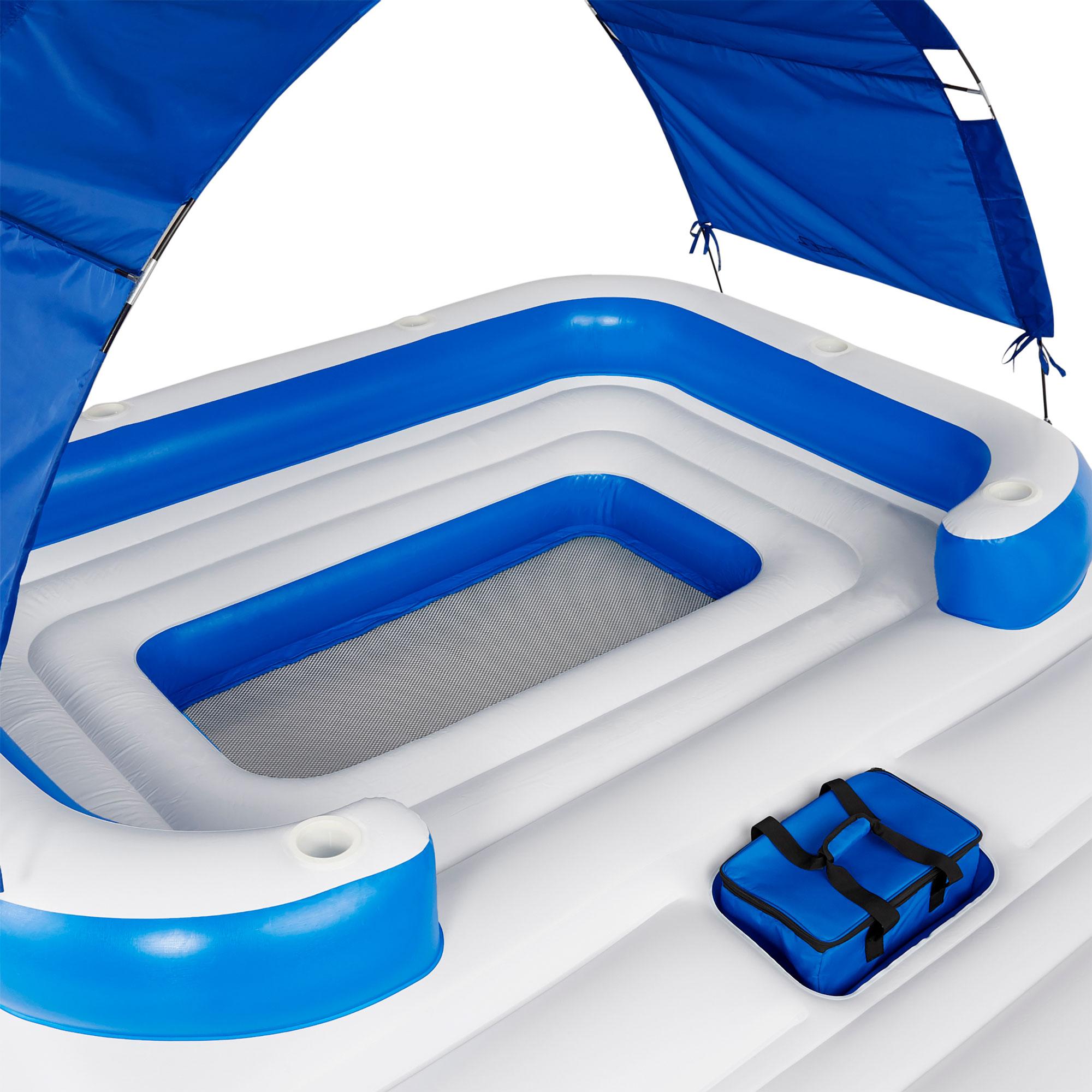 CoolerZ 6 Person Floating Island Lake/Pool Loun&amp; 5 Person Raft