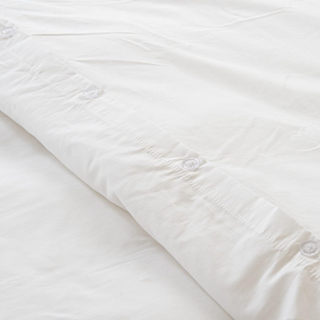 Superity White Twin Duvet Cover - Cotton Breathable &amp; Comfortable Fabric, Protects Mattresses from Dirt, Dust &amp; Dander - Twin Size Duvet Cover (68x86)