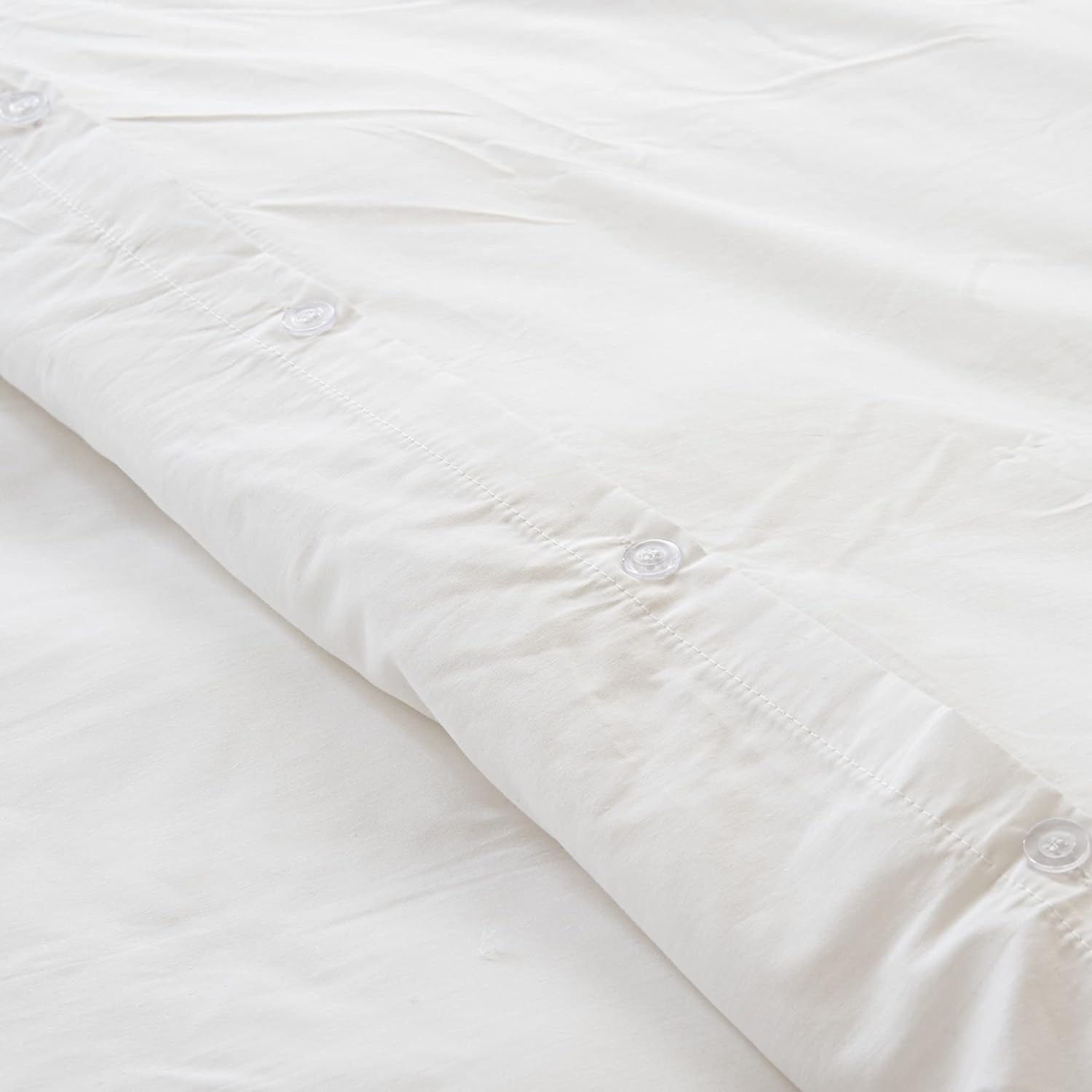 Superity White Twin Duvet Cover - Cotton Breathable &amp; Comfortable Fabric, Protects Mattresses from Dirt, Dust &amp; Dander - Twin Size Duvet Cover (68x86)