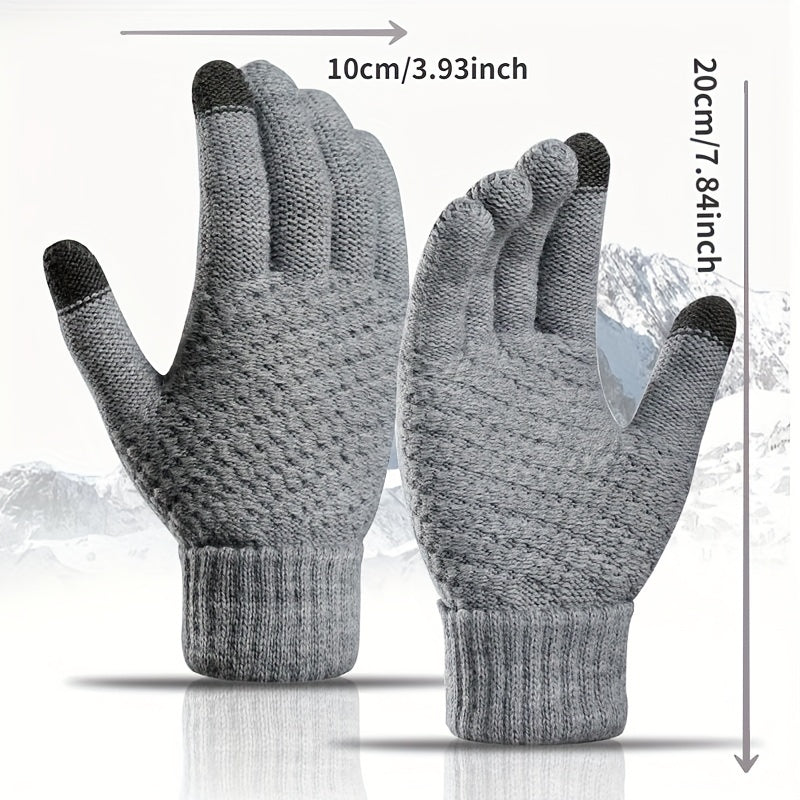 Winter Thickened Warm Wool Gloves Outdoor Windproof Cycling Gloves Touchscreen Gloves