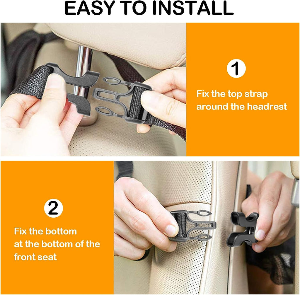 JUCAINHI Car Storage Organizer 2 PCS,Car Backseat Organizer for Kids Durable Waterproof Oxford Fabric with Touchable Tablet Holder 8 Mesh Pockets and 2 Pockets for Snacks Toys,Car Travel Accessories