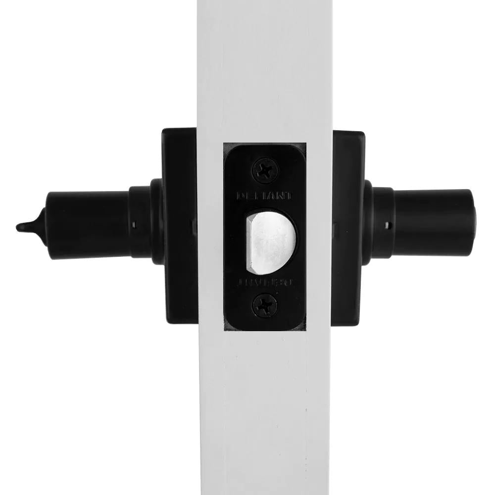 TonbridMatte Black Bed/Bath Door Lever with Square Rose