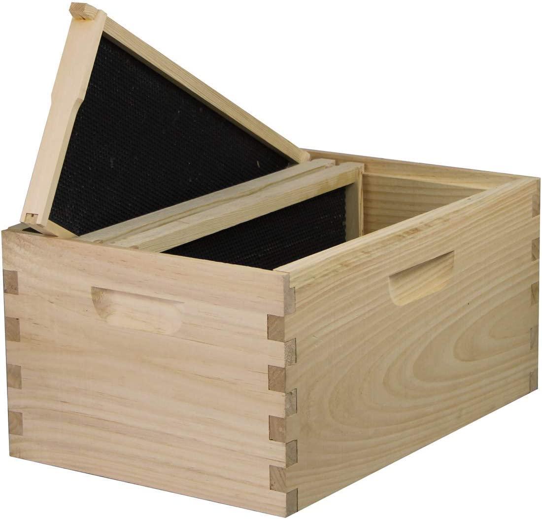 Amish Made in USA Complete Langstroth Beehive - The Starter Kit (Full Hive with 1 Deep & Accessories)