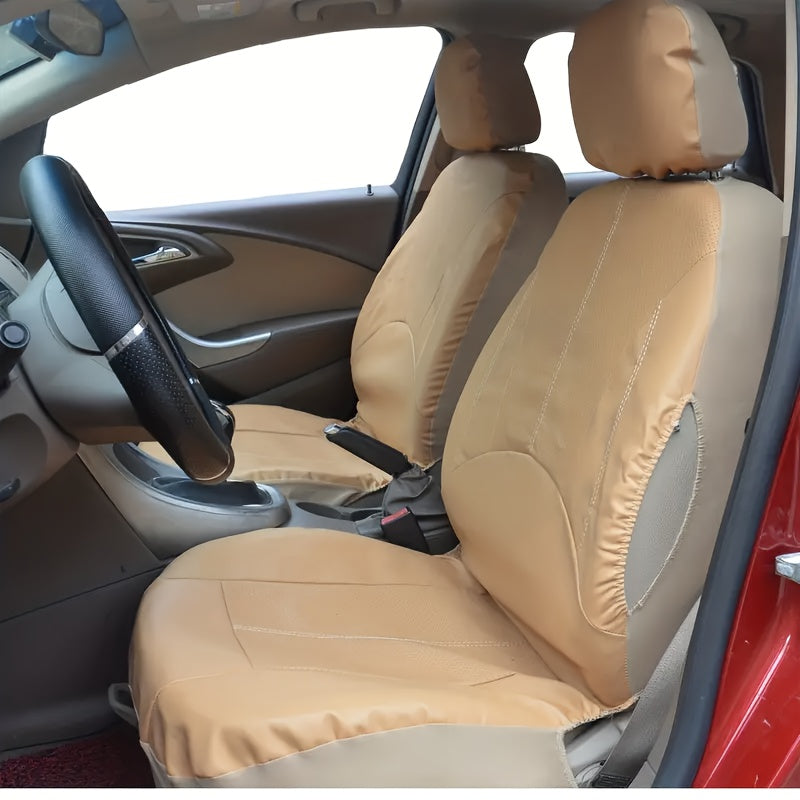 5 Seats PVC Quilted Leather Car Seat Covers, Breathable Faux Leather Auto Front Rear Seat Cushion Covers, Vehicle Seat Protectors Universal For Cars