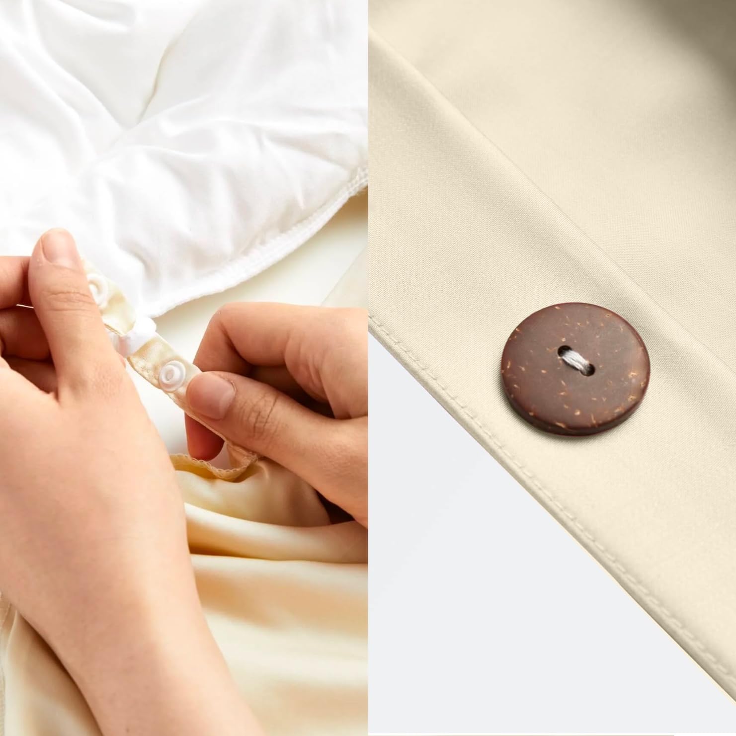Vesta Cooling Duvet Cover | Bamboo Duvet Cover for Hot Sleeper, Soft, Breathable &amp; Lightweight, Coconut Button Closure, King/Cal King, 104" x 90", Tam Yellow