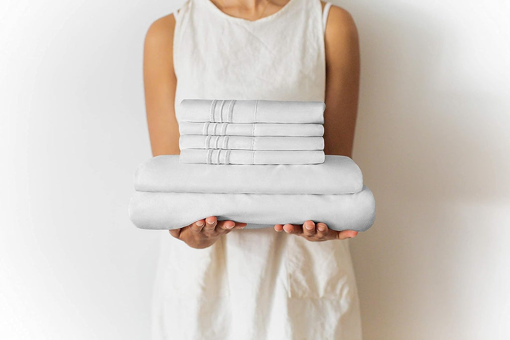 King 6 Piece Sheet Set - Breathable &amp; Cooling Bed Sheets - Hotel Luxury Bed Sheets for Women, Men, Kids &amp; Teens - Comfy Bedding w/ Deep Pockets &amp; Easy Fit - Soft &amp; Wrinkle - King White Sheets