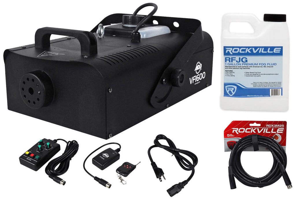 American DJ VF1600 1500w DMX Fog Machine W/ Wired & Wireless Remotes+Fog fluid