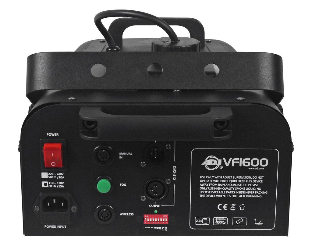 American DJ VF1600 1500w DMX Fog Machine W/ Wired & Wireless Remotes+Fog fluid