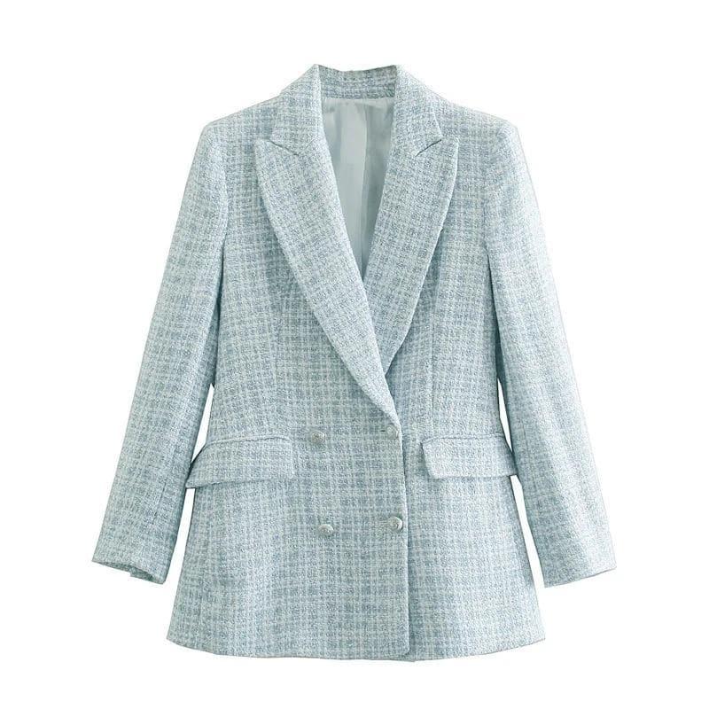 tweed plaid blazer