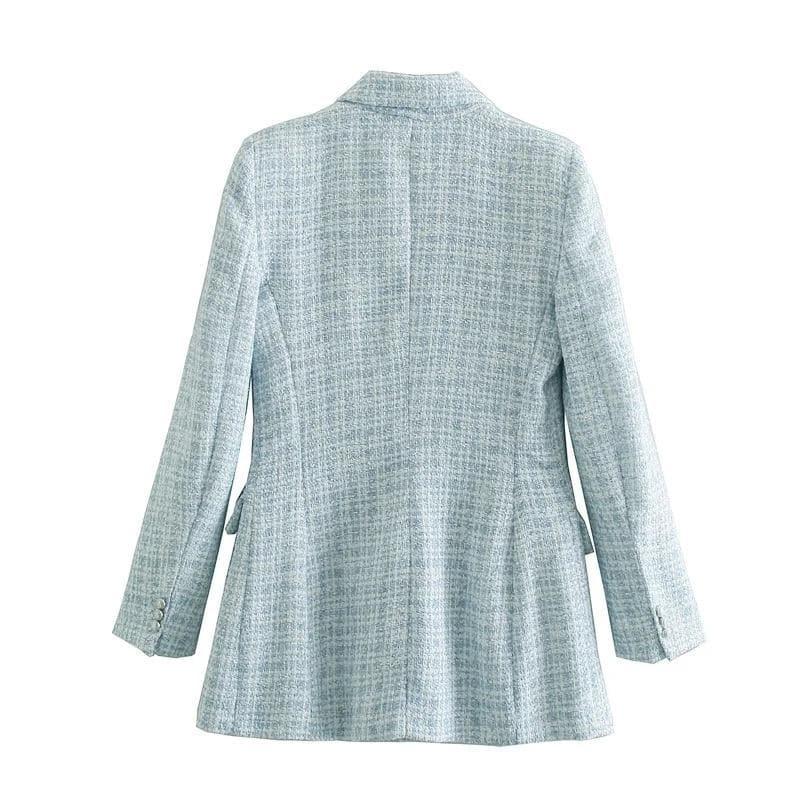 tweed plaid blazer