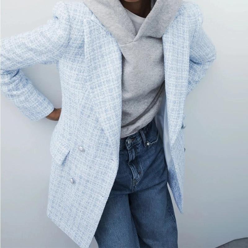 tweed plaid blazer