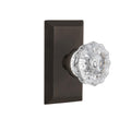 Studio Plate Double Dummy Crystal Glass Door Knob in Oil-Rubbed Bronze