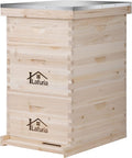 lafuria 3 Layers 30 Frames Langstroth Honey Bee Hive Box Wooden with Metal Roof for Beekeeping