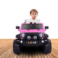 LEADZM 12V Kids Ride-On Truck Car Toy With Remote Control Jeep LED Lights Rechargeable Battery 4 mph-Pink