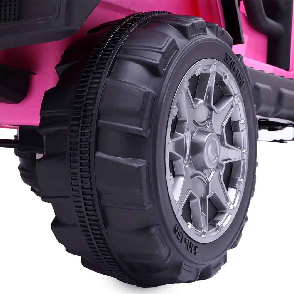 LEADZM 12V Kids Ride-On Truck Car Toy With Remote Control Jeep LED Lights Rechargeable Battery 4 mph-Pink
