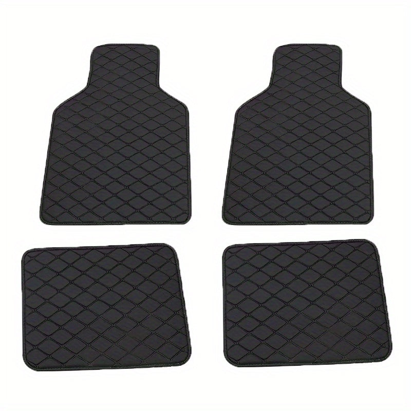 2pcs/4pcs Car Floor Mats Universal Waterproof Front Rear Full Set Auto Rugs Leather Car Carpet Accessories Interior