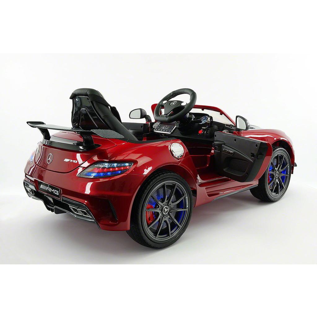 2023 LICENSED MERCEDES SLS AMG EDITION,ELECTRIC KIDS RIDE-ON CAR,GIRLS&amp;BOYS,3-6 YEARS,MP3+MP4 LCD ENTERTAINMENT SYSTEM,RUBBER TIRES,LEATHER SEAT,LED BODY TRIM,PARENTAL REMOTE|CHERRY RED METALLIC