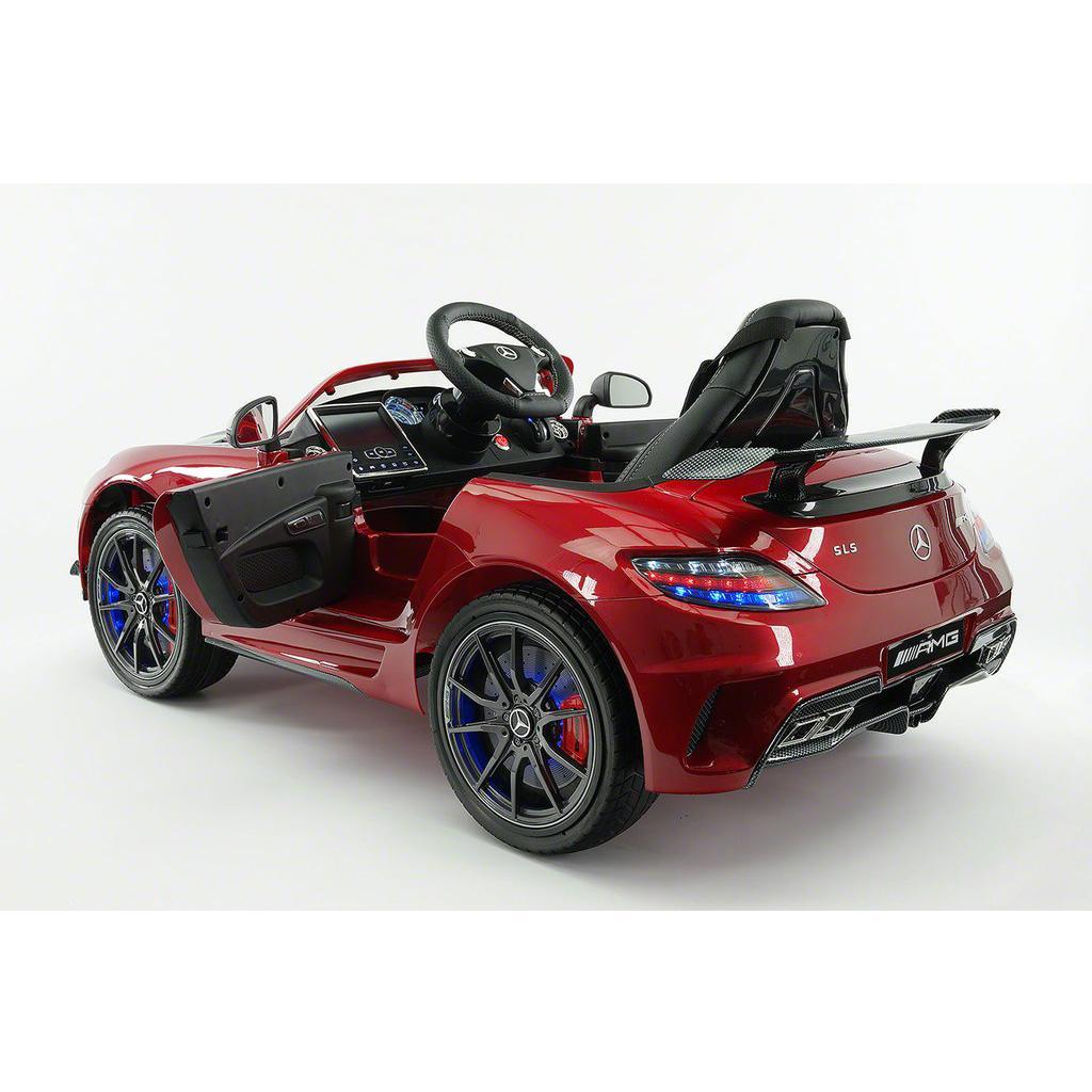 2023 LICENSED MERCEDES SLS AMG EDITION,ELECTRIC KIDS RIDE-ON CAR,GIRLS&amp;BOYS,3-6 YEARS,MP3+MP4 LCD ENTERTAINMENT SYSTEM,RUBBER TIRES,LEATHER SEAT,LED BODY TRIM,PARENTAL REMOTE|CHERRY RED METALLIC