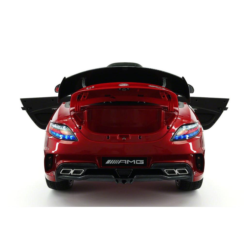 2023 LICENSED MERCEDES SLS AMG EDITION,ELECTRIC KIDS RIDE-ON CAR,GIRLS&amp;BOYS,3-6 YEARS,MP3+MP4 LCD ENTERTAINMENT SYSTEM,RUBBER TIRES,LEATHER SEAT,LED BODY TRIM,PARENTAL REMOTE|CHERRY RED METALLIC