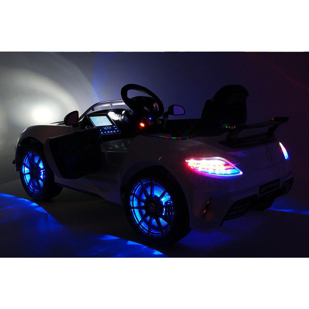 2023 LICENSED MERCEDES SLS AMG EDITION,ELECTRIC KIDS RIDE-ON CAR,GIRLS&amp;BOYS,3-6 YEARS,MP3+MP4 LCD ENTERTAINMENT SYSTEM,RUBBER TIRES,LEATHER SEAT,LED BODY TRIM,PARENTAL REMOTE|CHERRY RED METALLIC