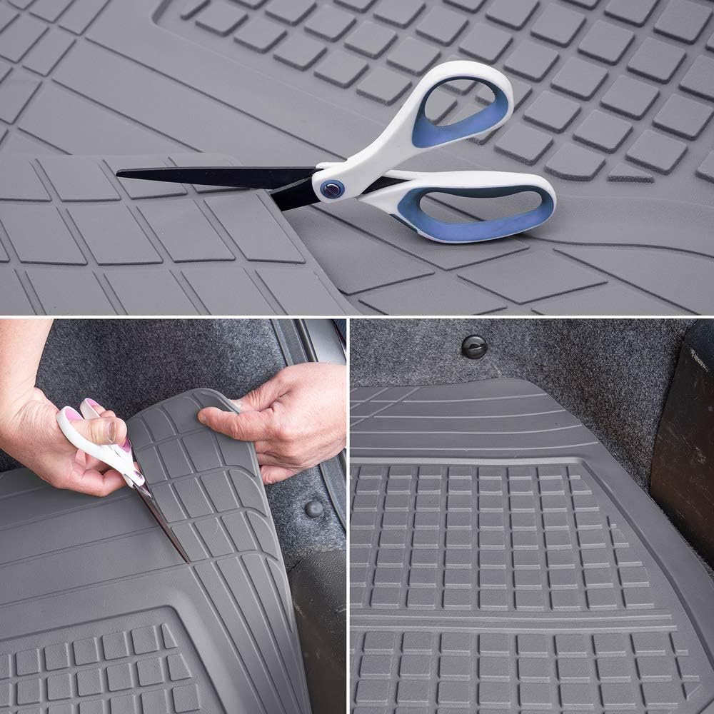 Motor Trend Premium FlexTough All-Protection Cargo Liner Trunk Mat - w/Traction Grips &amp; Fresh , Heavy Duty Trimmable Trunk Liner for Car Truck SUV, Gray, Size: 54" L x 37" W