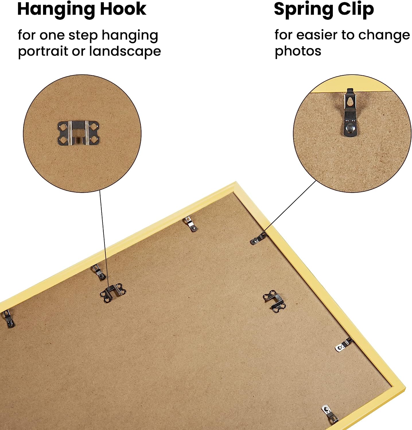upsimples 12x16 Picture Frame Set of 5, Display Pictures 8.5x11 with Mat or 12x16 Without Mat, Wall Gallery Photo Frames,Gold