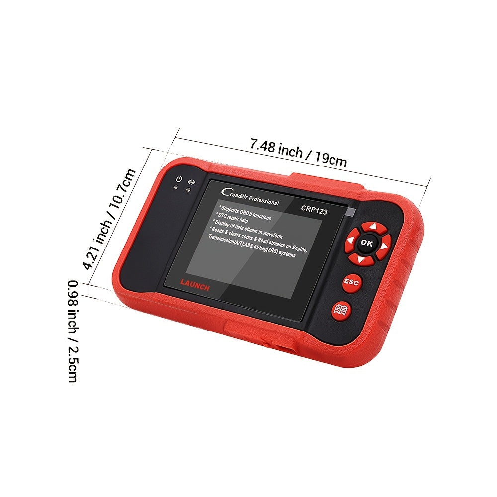 Professional Automotive Scanner: LAUNCH X431 CRP123 OBD2 - Engine, ABS, SRS &amp; AT Code Reader - Lifetime Updates!