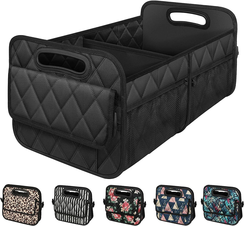 Deosk Car Trunk Organizer for suv,Car Organizers and Storage with 6 Big Pocket,Car Accessories for Women/Men 50L Waterproof Polyester Trunk Organizer for Car/SUV/Minivan/Truck(Medium, Black)