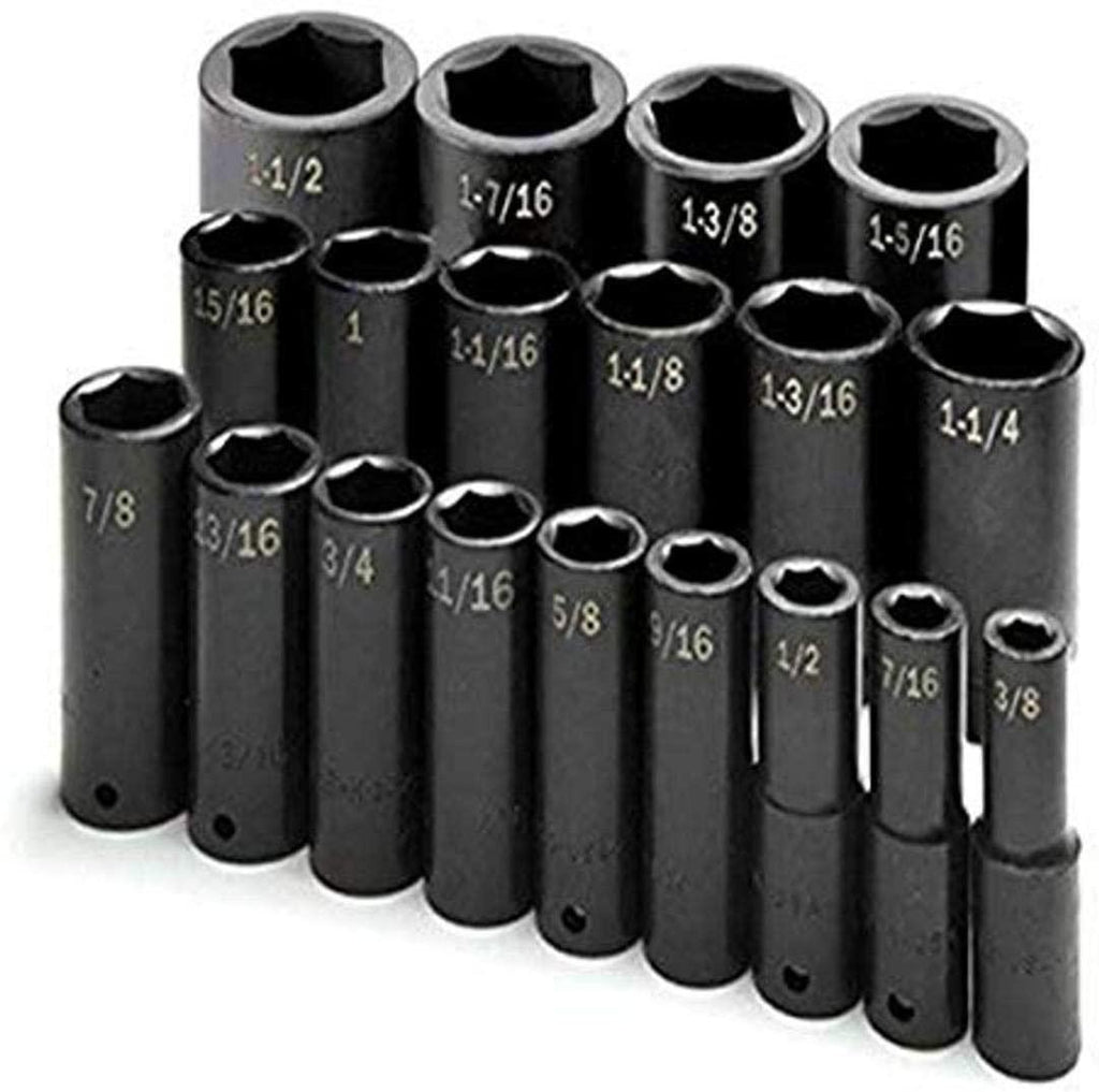 SK Hand Tools 4049 19-Piece 1/2-Inch Drive 6 Point Deep Fractional Impact Socket Set