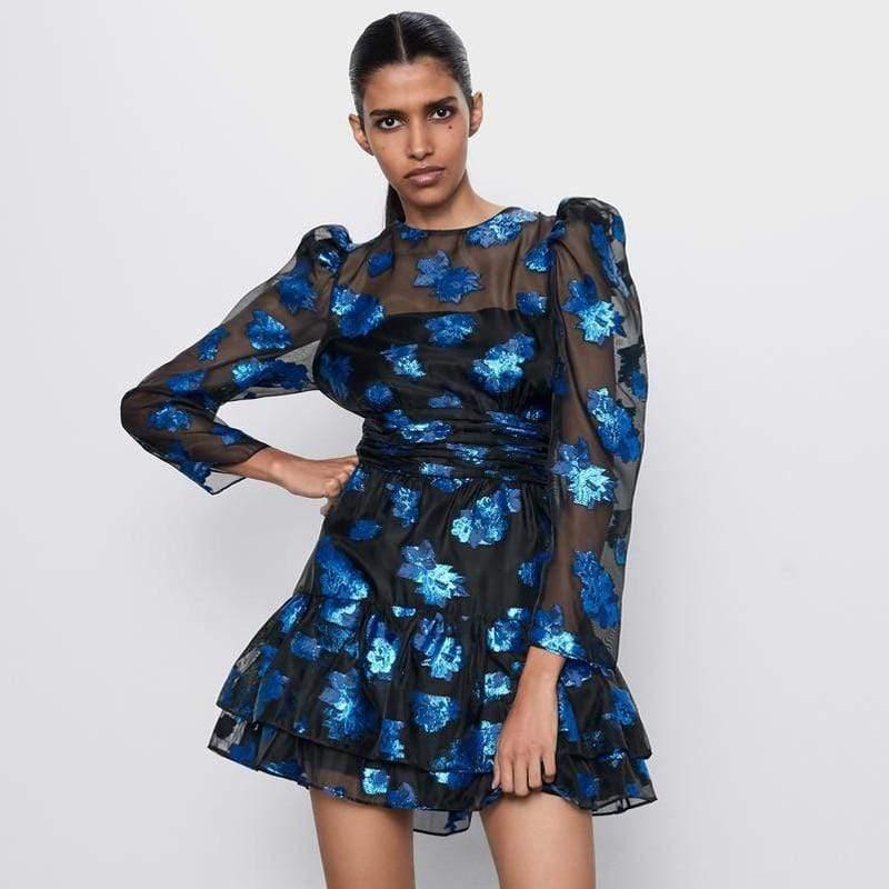 floral printed fashioned mini dress